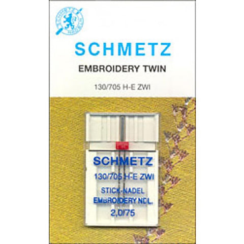 SCHMETZ TWIN EMBROIDERY 2.0/75 NEEDLE