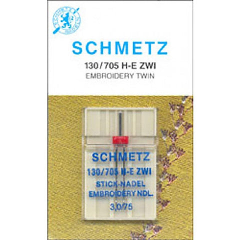 SCHMETZ TWIN EMBROIDERY 3.0/75 NEEDLE