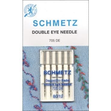 SCHMETZ DOUBLE EYED NEEDLE SZ 80 5 PK SOLD BY THE CARD