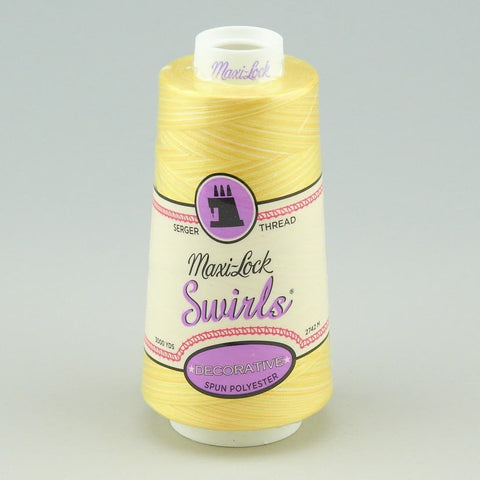 Maxi Lock Swirls Lemon Chiffon Variegated 3000 Yd Cone