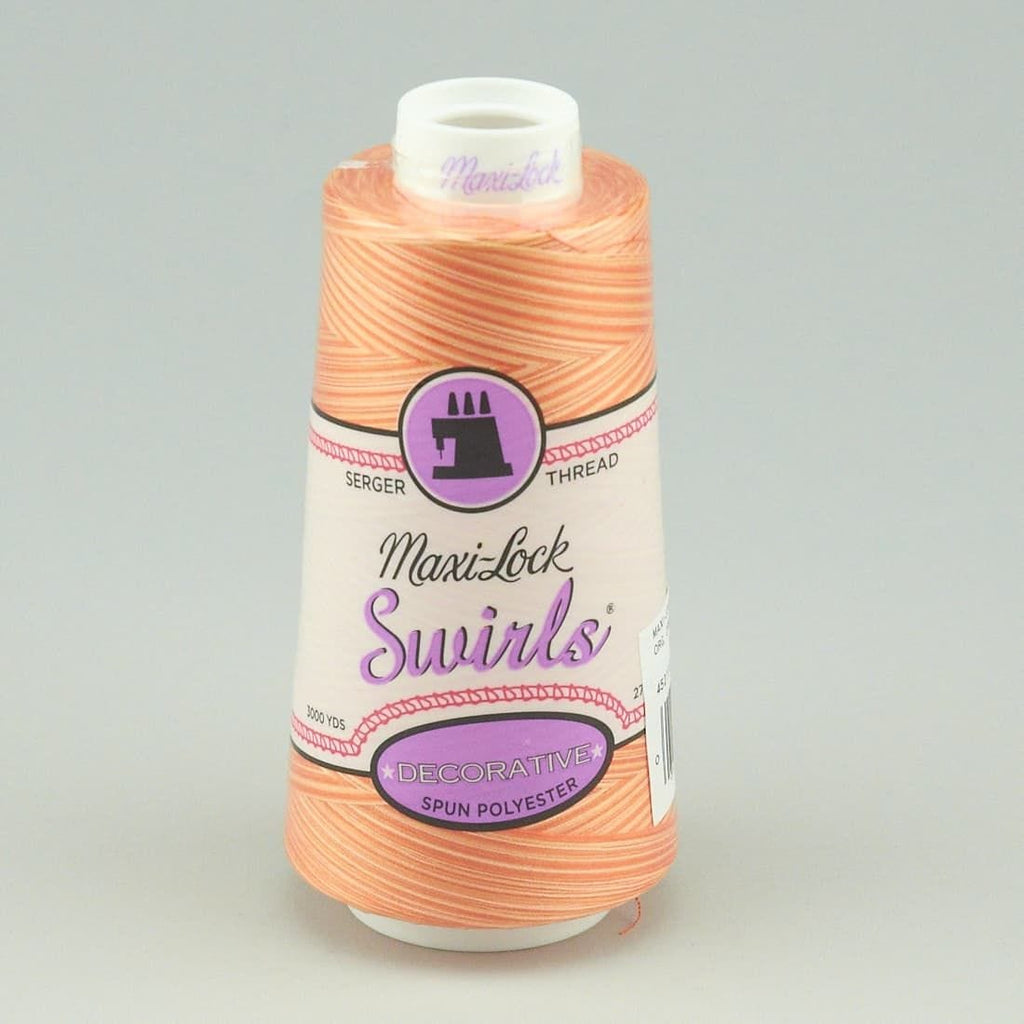 Maxi Lock Swirls Orange Creamsicle Variegated 3000 Yd Cone