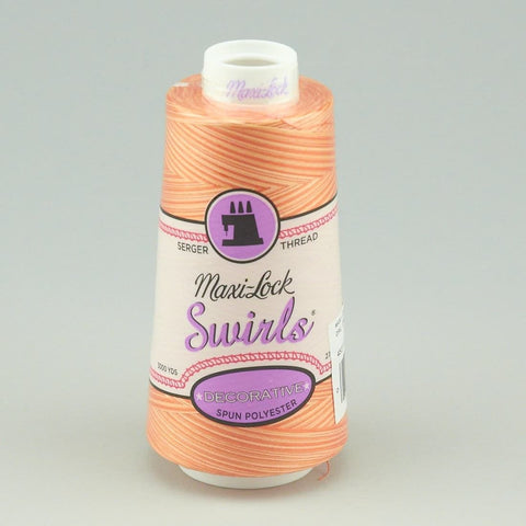 Maxi Lock Swirls Orange Creamsicle Variegated 3000 Yd Cone
