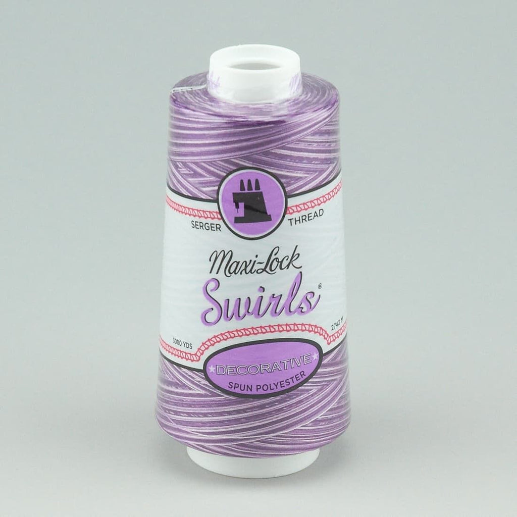 Maxi Lock Swirls Purple Berry Wave Variegated 3000 Yd Cone