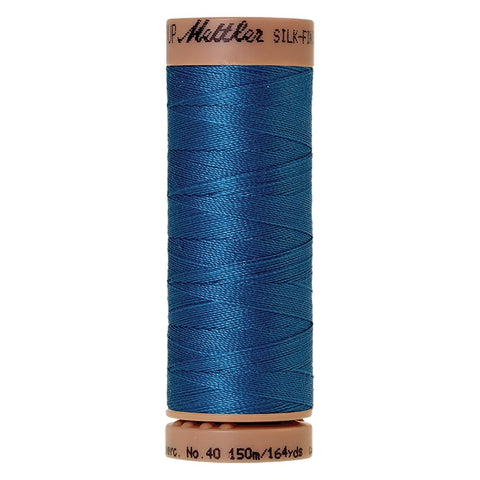 Mettler Silk-Finish Cotton Thread Mediterrean Blue 164yd 40wt 5 Spools Per Box