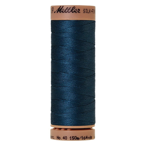 Mettler Silk-Finish Cotton Thread Tartan Blue 164yd 40wt 5 Spools Per Box