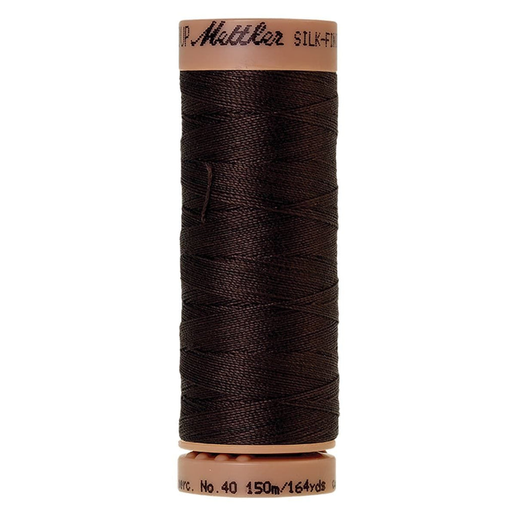Mettler Silk-Finish Cotton Thread Very Dark Brown 164yd 40wt 5 Spools Per Box