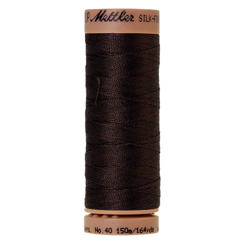 Mettler Silk-Finish Cotton Thread Very Dark Brown 164yd 40wt 5 Spools Per Box