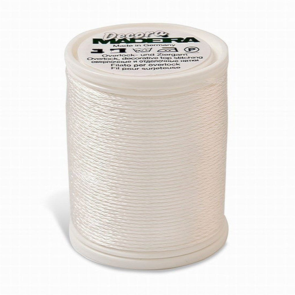 DECORA NO. 6 SNOW WHITE 110YD/100M MADEIRA THREAD RAYON