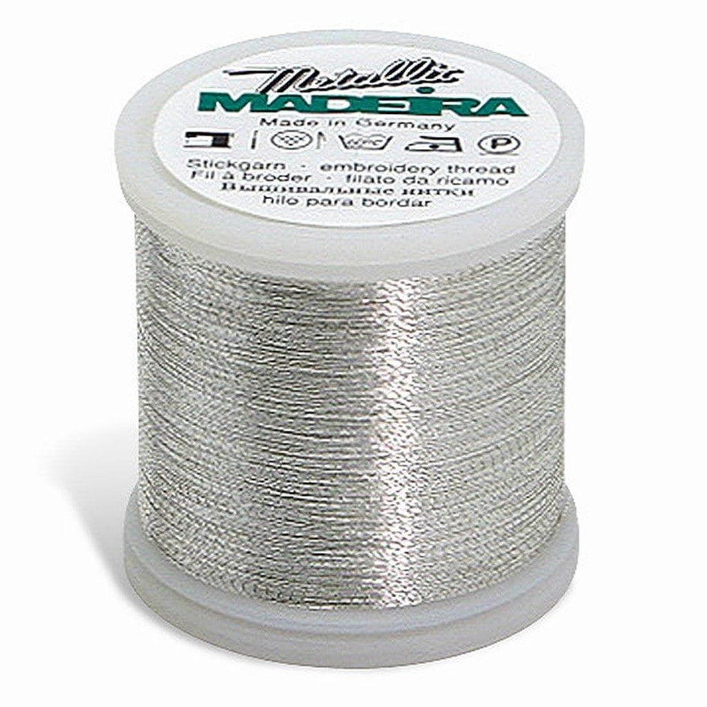 METALLIC NO. 40 SMOOTH SILVER MADEIRA THREAD 220YD/200M