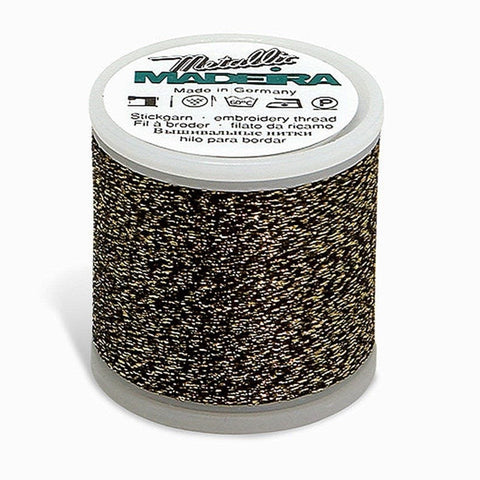 METALLIC NO. 40 GOLD/BLACK 220YD/200M MADEIRA THREAD 220YD/200M