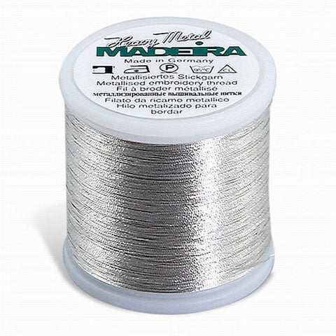 HEAVY METAL NO. 30 SILVER MADEIRA THREAD 220YD 200M