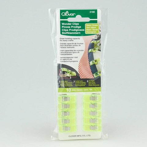 NEON GREEN WONDER CLIPS 10 PC