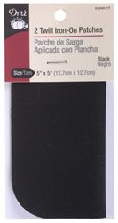 TWILL IRON-ON PATCHES, BLACK (