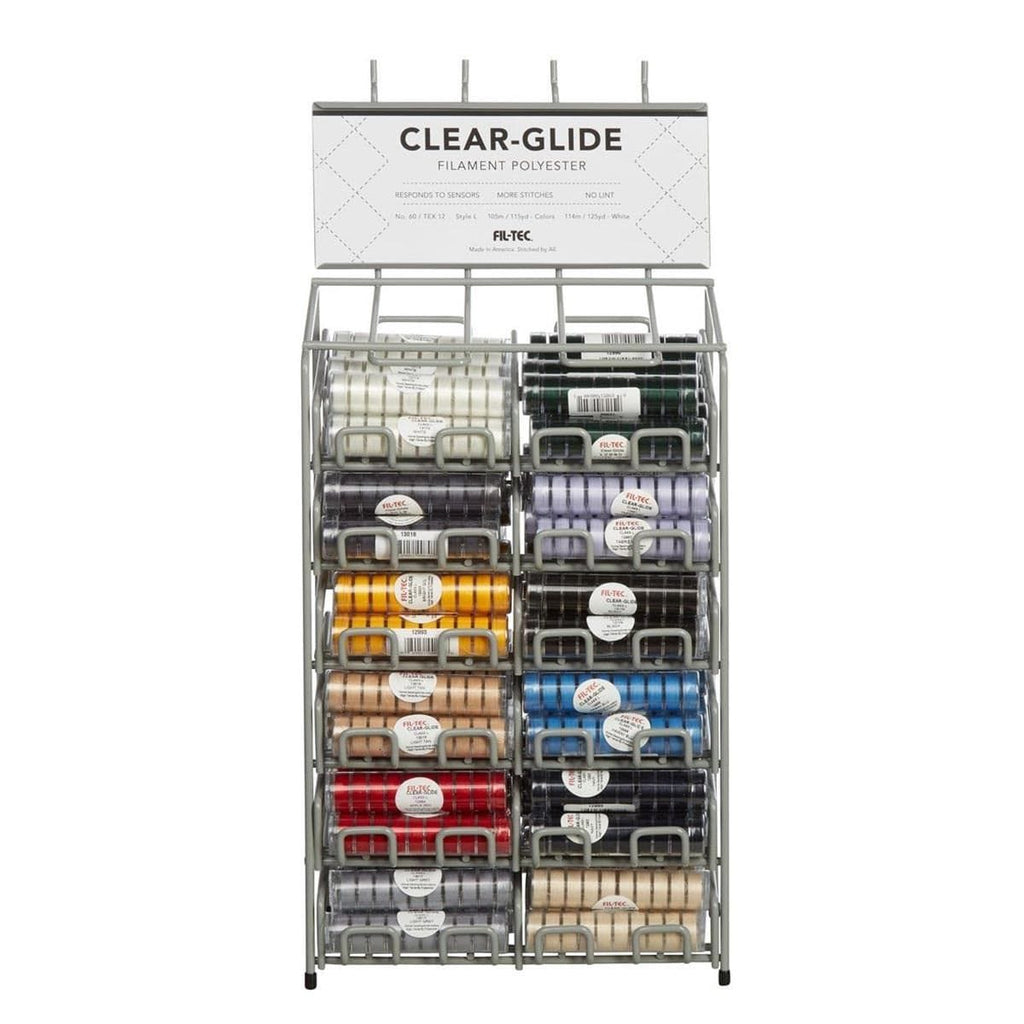 Clear-Glide Class L Bobbins 12 Colors - Display