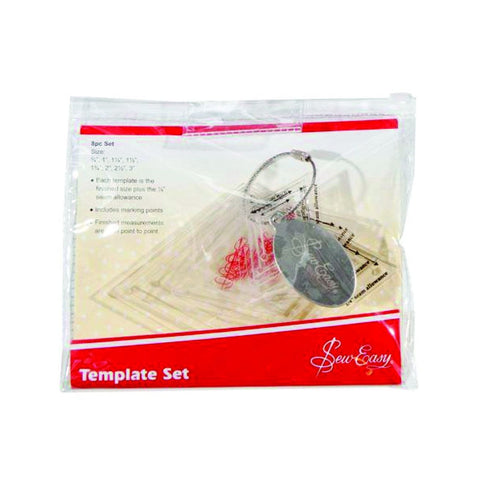 MINI DIAMONDS QUILT TEMPLATES SEW EASY PKG SET OF 8 MULTI SZ