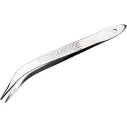 STAINLESS BENT TWEEZER 5"