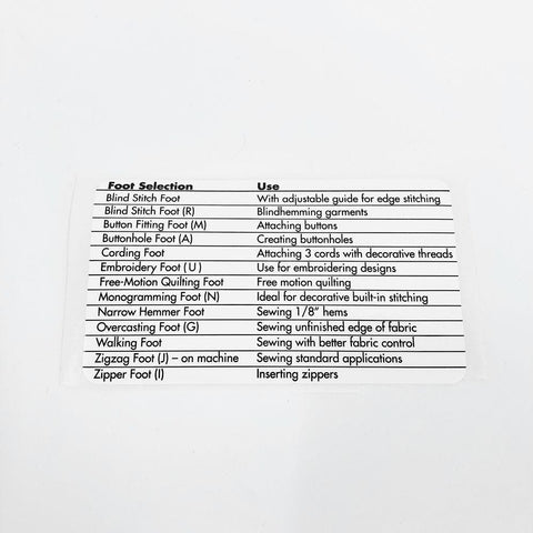 FOOT SELECTION STICKER BLN