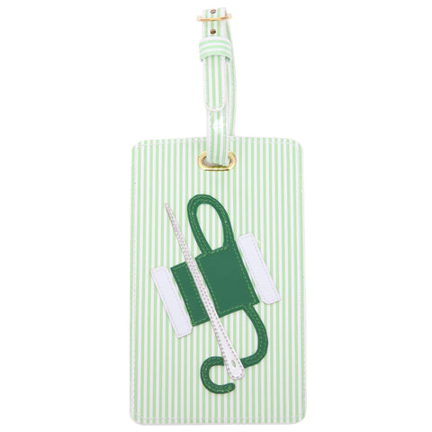 Green Stripe Luggage Tag